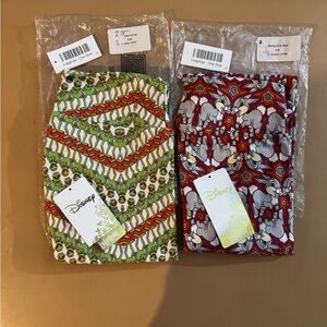 LuLaRoe Disney Leggings - Green and Red Patterns